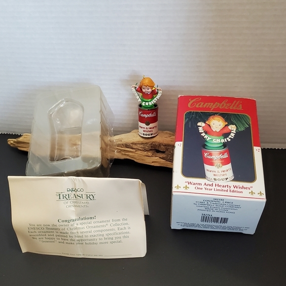Vintage 1993 Enesco Campbell's Soup "Merry Christmas" Ornament Hand Painted - Picture 11 of 16